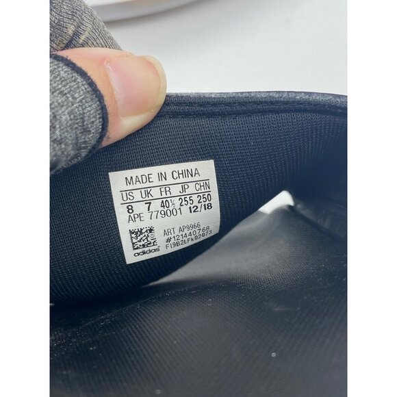 Adidas Adilette Mens Slide Sandals Size 8 Black White 3 Stripes Athletic Slip On - Picture 3 of 6